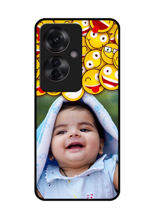 Oppo F25 Pro 5G Custom Glass Phone Case - With Smiley Emoji Design