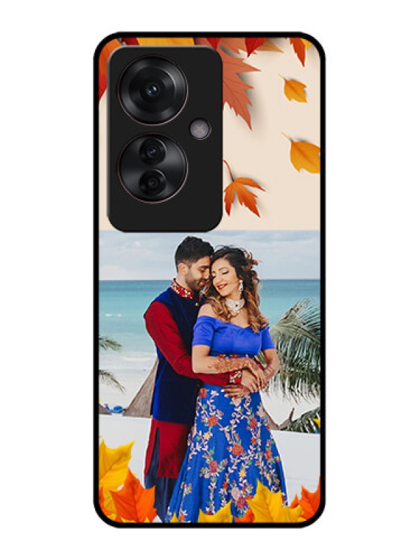 Custom Oppo F25 Pro 5G Custom Glass Phone Case - Autumn Maple Leaves Design