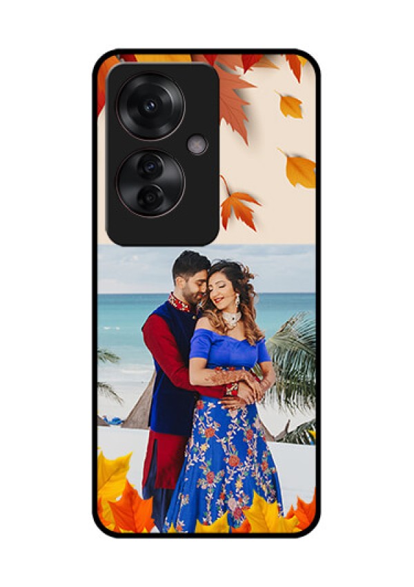 Oppo F25 Pro 5G Custom Glass Phone Case - Autumn Maple Leaves Design