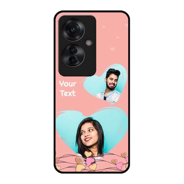 Oppo F25 Pro 5G Custom Glass Phone Case - Love Doodle Design