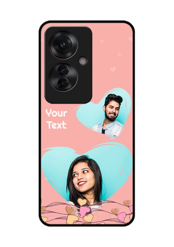 Oppo F25 Pro 5G Custom Glass Phone Case - Love Doodle Design