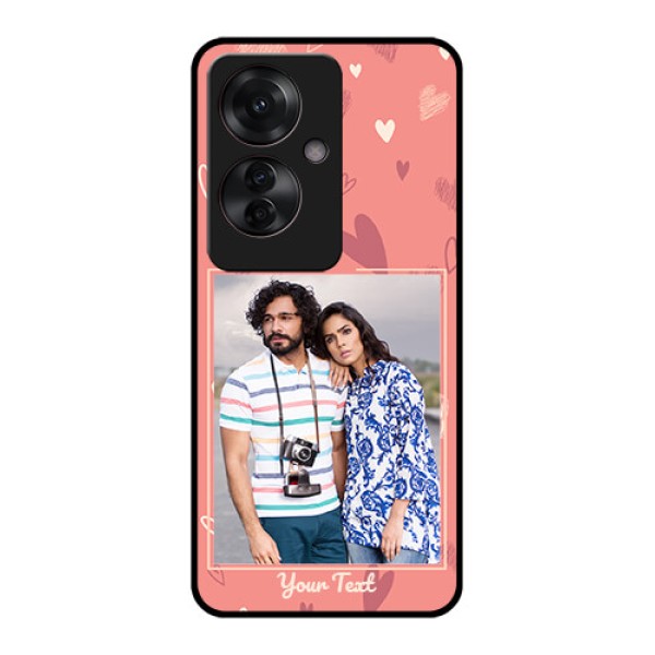 Oppo F25 Pro 5G Custom Glass Phone Case - Love Doodle Art Design