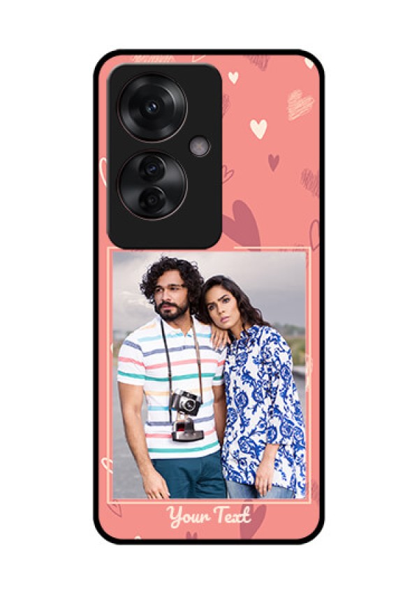 Oppo F25 Pro 5G Custom Glass Phone Case - Love Doodle Art Design