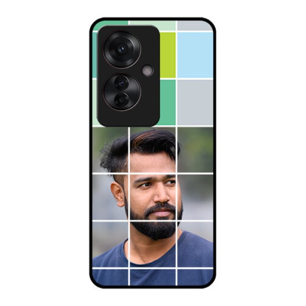 Oppo F25 Pro 5G Custom Glass Phone Case - With White Box Pattern