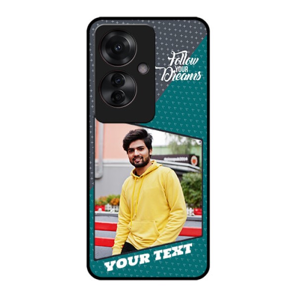 Oppo F25 Pro 5G Custom Glass Phone Case - Background Pattern Design With Quote