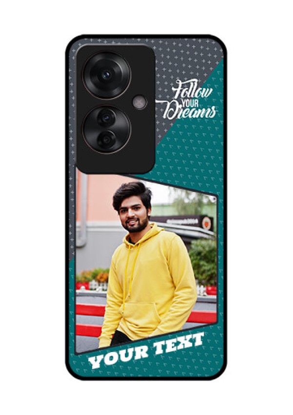 Oppo F25 Pro 5G Custom Glass Phone Case - Background Pattern Design With Quote