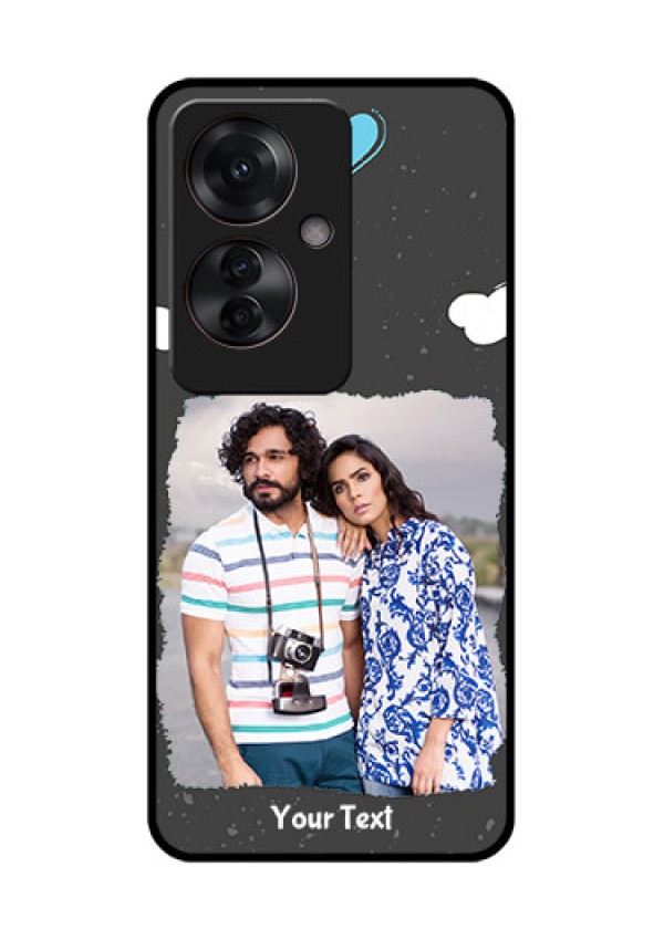 Oppo F25 Pro 5G Custom Glass Phone Case - Splashes With Love Doodles Design