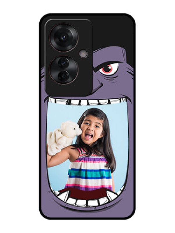 Custom Oppo F25 Pro 5G Custom Glass Phone Case - Angry Monster Design