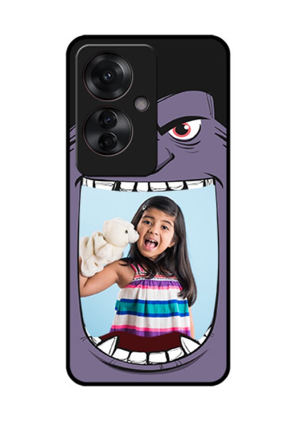 Oppo F25 Pro 5G Custom Glass Phone Case - Angry Monster Design