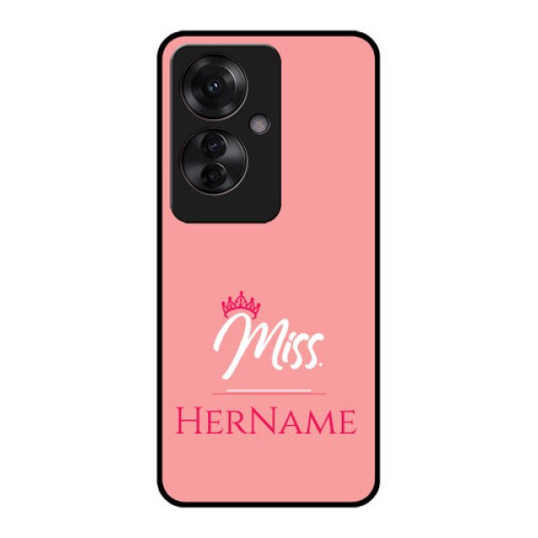 Oppo F25 Pro 5G Custom Glass Phone Case - Mrs With Name Design