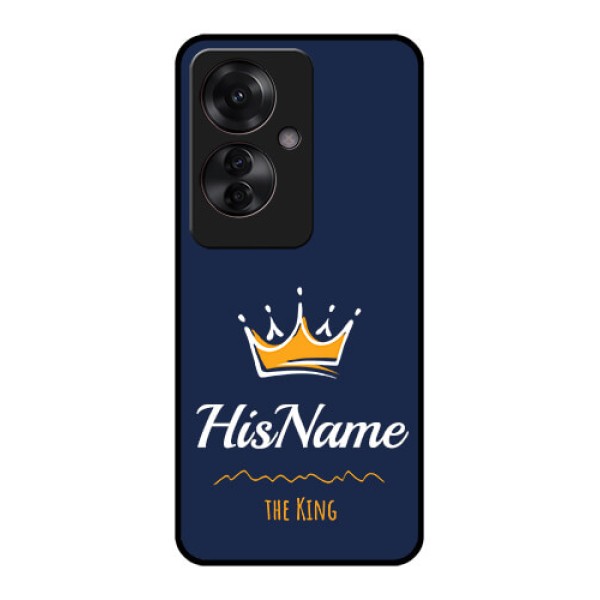 Oppo F25 Pro 5G Custom Glass Phone Case - King With Name Design