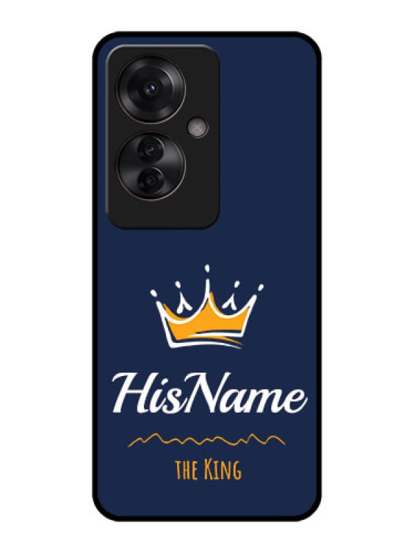 Custom Oppo F25 Pro 5G Custom Glass Phone Case - King With Name Design