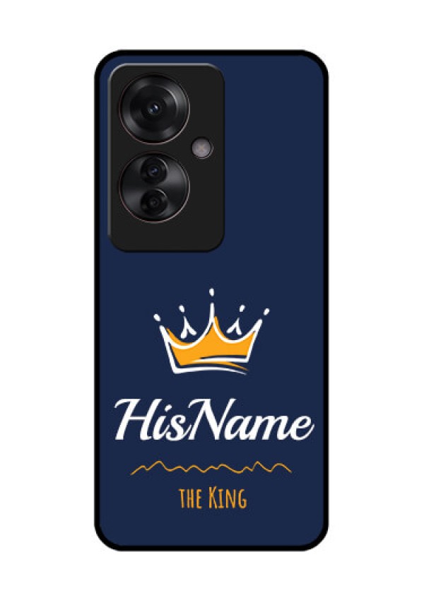 Oppo F25 Pro 5G Custom Glass Phone Case - King With Name Design