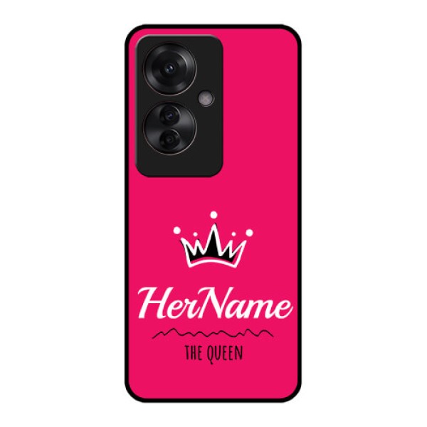 Oppo F25 Pro 5G Custom Glass Phone Case - Queen With Name Design Oppo F25 Pro 5G Custom Glass Phone Case - Queen With Name Design