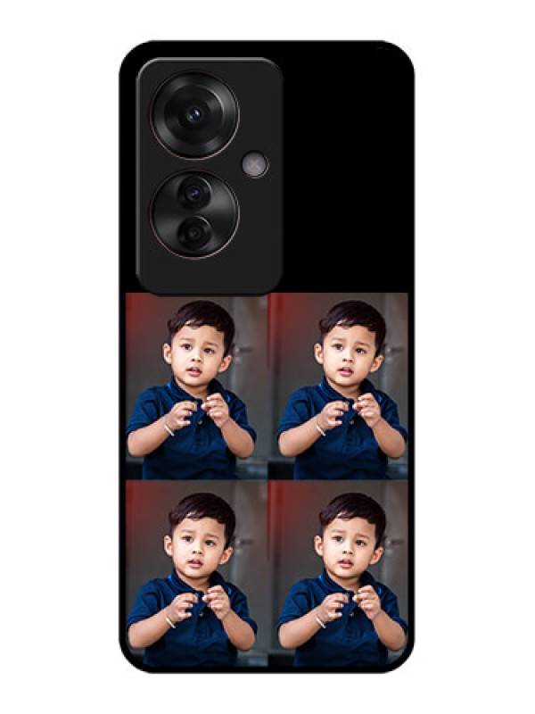 Custom Oppo F25 Pro 5G Custom Glass Phone Case - 4 Image Holder Design