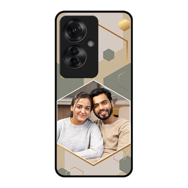 Oppo F25 Pro 5G Custom Glass Phone Case - Stylish Hexagon Pattern Design Oppo F25 Pro 5G Custom Glass Phone Case - Stylish Hexagon Pattern Design