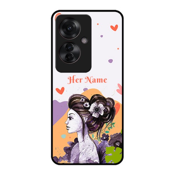 Oppo F25 Pro 5G Custom Glass Phone Case - Woman And Nature Design