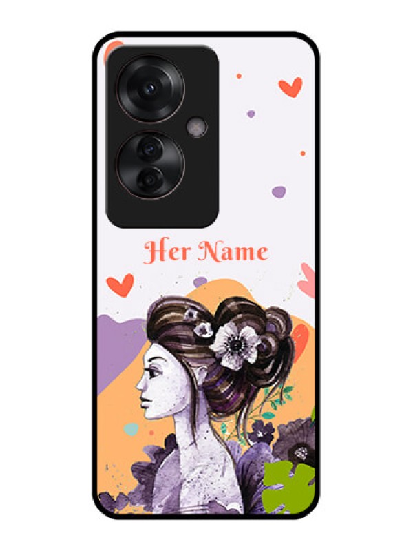 Custom Oppo F25 Pro 5G Custom Glass Phone Case - Woman And Nature Design