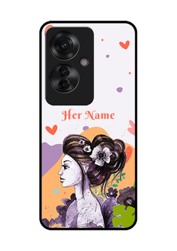 Oppo F25 Pro 5G Custom Glass Phone Case - Woman And Nature Design