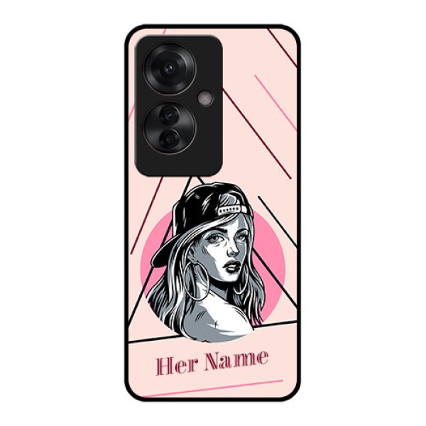 Oppo F25 Pro 5G Custom Glass Phone Case - Rockstar Girl Design