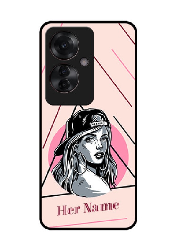 Oppo F25 Pro 5G Custom Glass Phone Case - Rockstar Girl Design