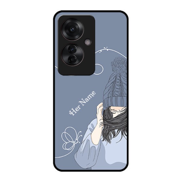 Oppo F25 Pro 5G Custom Glass Phone Case - Girl In Winter Outfit Design Oppo F25 Pro 5G Custom Glass Phone Case - Girl In Winter Outfit Design