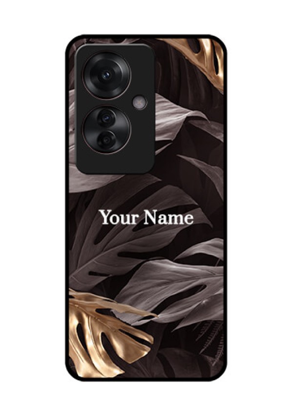 Oppo F25 Pro 5G Custom Glass Phone Case - Wild Leaves Digital Paint Design