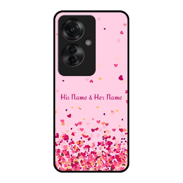 Oppo F25 Pro 5G Custom Glass Phone Case - Floating Hearts Design Oppo F25 Pro 5G Custom Glass Phone Case - Floating Hearts Design