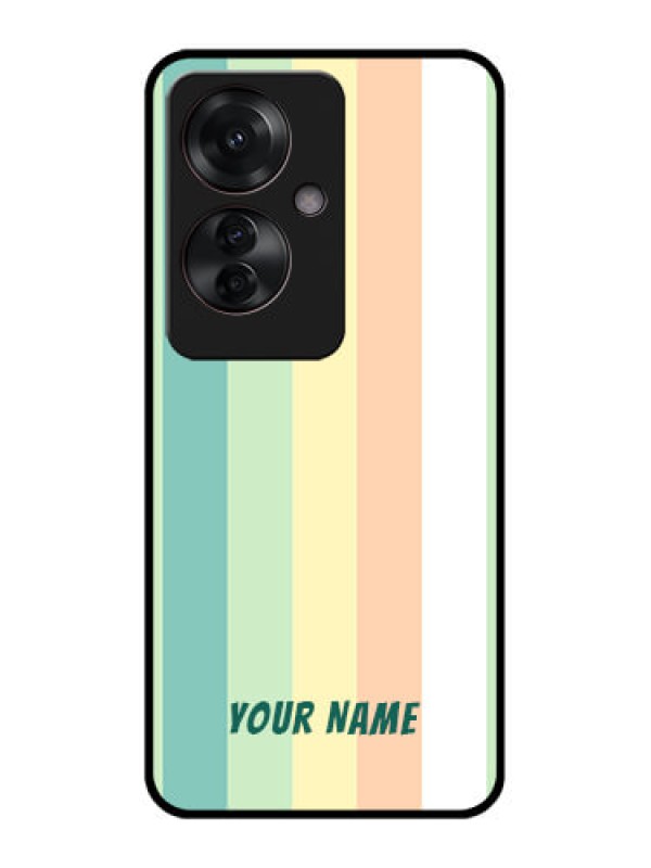 Custom Oppo F25 Pro 5G Custom Glass Phone Case - Multi - Colour Stripes Design