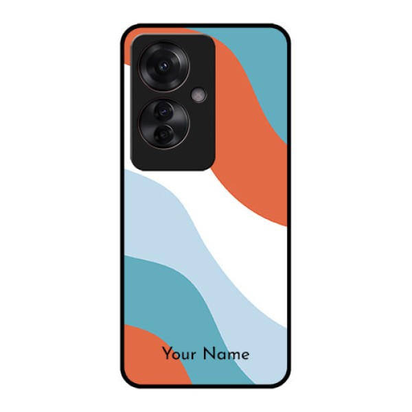 Oppo F25 Pro 5G Custom Glass Phone Case - Coloured Waves Design