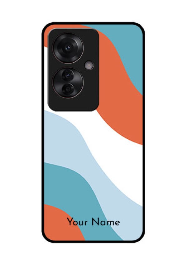 Oppo F25 Pro 5G Custom Glass Phone Case - Coloured Waves Design