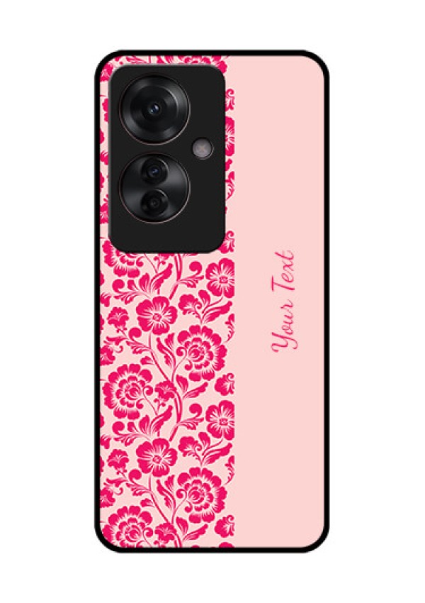 Oppo F25 Pro 5G Custom Glass Phone Case - Attractive Floral Pattern Design