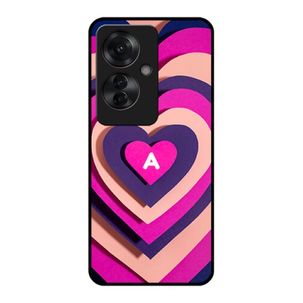 Oppo F25 Pro 5G Custom Glass Phone Case - Cute Heart Pattern Design
