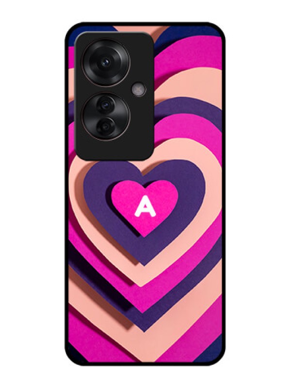 Custom Oppo F25 Pro 5G Custom Glass Phone Case - Cute Heart Pattern Design