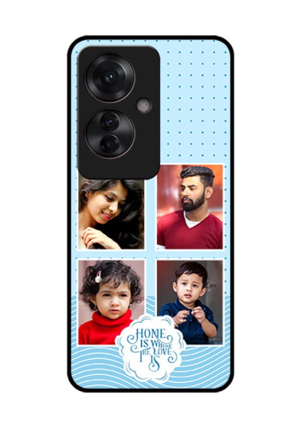 Oppo F25 Pro 5G Custom Glass Phone Case - Cute Love Quote With 4 Pic Upload Design