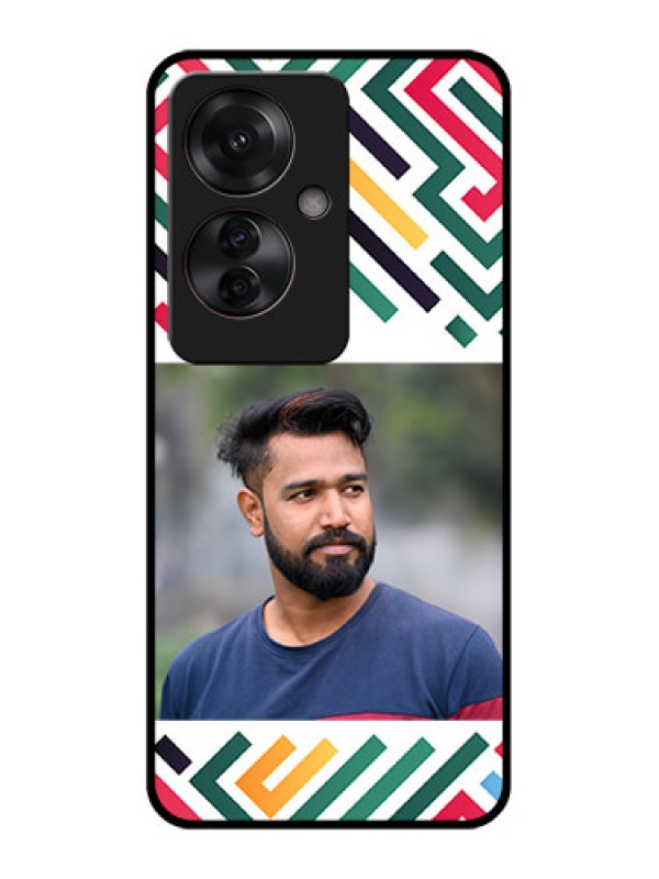 Custom Oppo F25 Pro 5G Custom Glass Phone Case - Colorful Maze Pattern Design