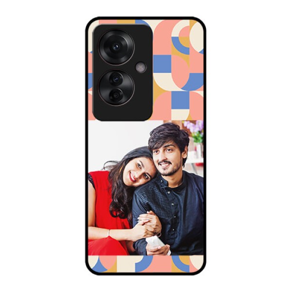 Oppo F25 Pro 5G Custom Glass Phone Case - Semi - Circle Maze Pattern Design