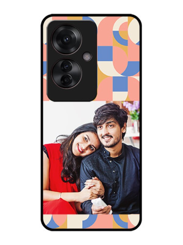 Custom Oppo F25 Pro 5G Custom Glass Phone Case - Semi - Circle Maze Pattern Design