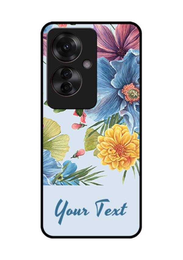 Oppo F25 Pro 5G Custom Glass Phone Case - Stunning Watercolored Flowers Painting Design
