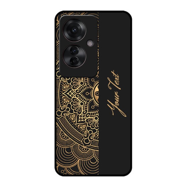 Oppo F25 Pro 5G Custom Glass Phone Case - Mandala Art With Custom Text Design Oppo F25 Pro 5G Custom Glass Phone Case - Mandala Art With Custom Text Design
