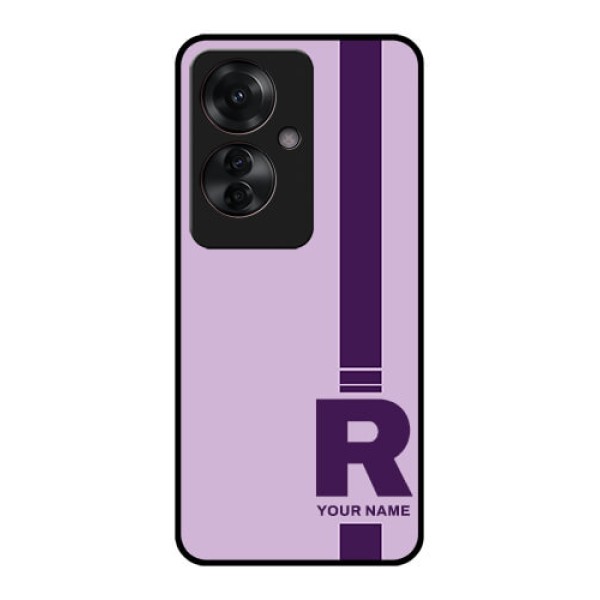 Oppo F25 Pro 5G Custom Glass Phone Case - Simple Dual Tone Stripe With Name Design Oppo F25 Pro 5G Custom Glass Phone Case - Simple Dual Tone Stripe With Name Design