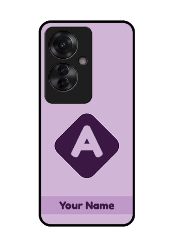 Oppo F25 Pro 5G Custom Glass Phone Case - Custom Letter In Curved Badge Design
