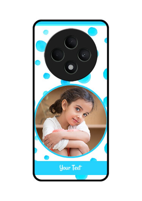 Oppo F27 5G Custom Glass Phone CaseBlue Bubbles Pattern Design