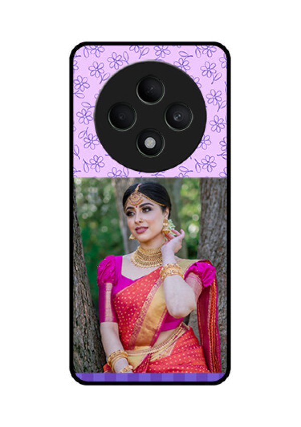 Oppo F27 5G Custom Glass Phone CasePurple Floral Design