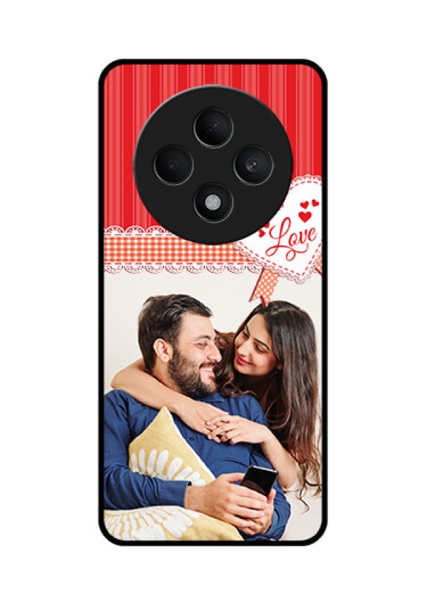 Oppo F27 5G Custom Glass Phone CaseRed Love Pattern Design