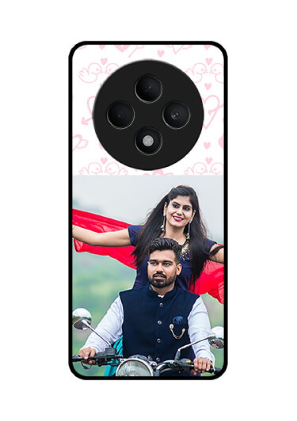 Oppo F27 5G Custom Glass Phone CasePink Flying Heart Design