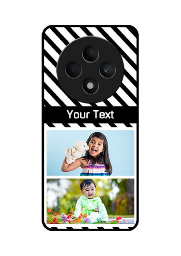 Oppo F27 5G Custom Glass Phone CaseBlack And White Stripes Design