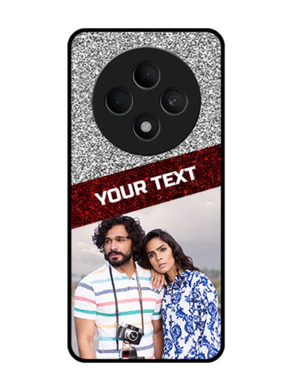 Custom Oppo F27 5G Custom Glass Phone CaseImage Holder With Glitter Strip Design