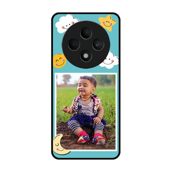 Oppo F27 5G Custom Glass Phone CaseSmiley Kids Stars Design
