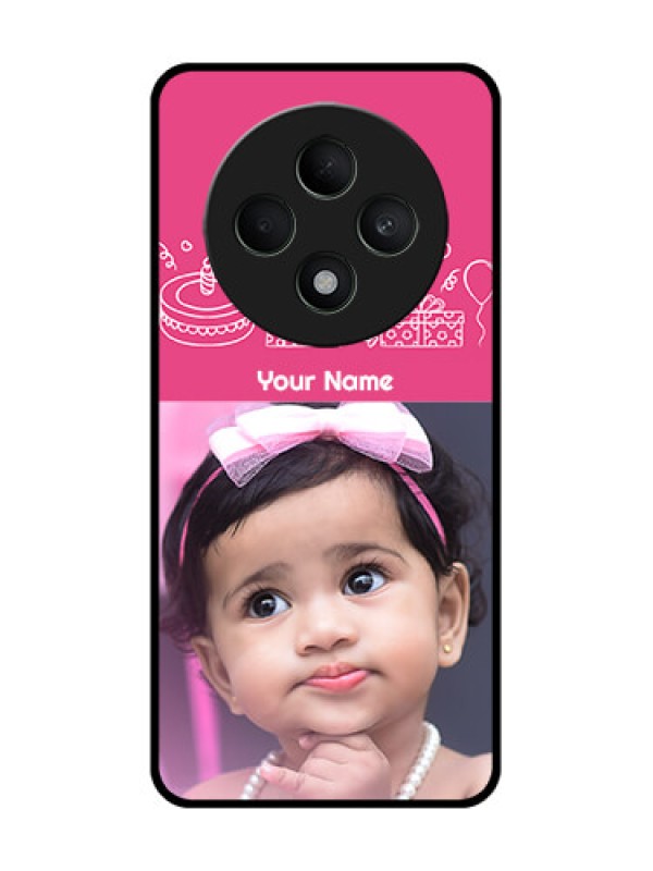 Custom Oppo F27 5G Custom Glass Phone CaseWith Birthday Line Art Design